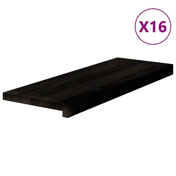 vidaXL Traptreden 16 st 70x30x2 cm massief eikenhout donkerbruin