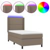 vidaXL Boxspring met matras en LED stof taupe 90x190 cm