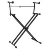 vidaXL Keyboardstandaard X-frame dubbel versterkt zwart