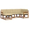vidaXL Buiten bankenset met kussen 6 pcs Natuurlijk en Beige