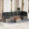vidaXL Tuin Sofa Set met kussen met opslag 8 pcs Grijs Poly riet