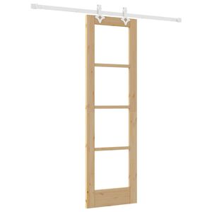 vidaXL Schuifdeur Naturel 61 x 198,5 cm Massief grenenhout en glas