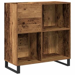 vidaXL Platenkast Oud hout 84,5 x 38 x 89 cm Bewerkt hout