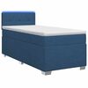 vidaXL Boxspring Bed met Matras en LED Blauw 90 x 190 cm Stof