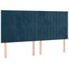 vidaXL Boxspring met matras en LED fluweel donkerblauw 180x200 cm