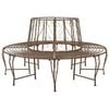 vidaXL Boom bank 8-Aantal zitplaatsen &Oslash; 160 x 89 cm Staal Antiek Bruin