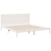 vidaXL Bedframe extra lang zonder matras massief hout wit 200x220 cm