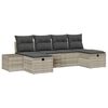 vidaXL Tuin Sofa Set 6 st Lichtgrijs poly rattan