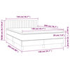 vidaXL Boxspring met matras en LED stof donkergrijs 140x200 cm