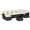 vidaXL 8-delige Loungeset met kussens poly rattan zwart
