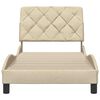 vidaXL Bedframe zonder matras 90x190 cm stof cr&egrave;mekleurig