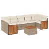 vidaXL 8-delige Loungeset met kussens poly rattan beige