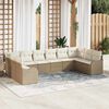 vidaXL Tuin Sofa Set met opslag 10 pcs Beige en wit poly rattan