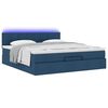 vidaXL Ottoman bed met matras en LED's 160x200cm stof blauw