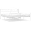 vidaXL Bedframe met hoofd- en voeteneinde metaal wit 183x213 cm