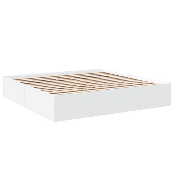 vidaXL Bedframe massief hout wit 200x200 cm