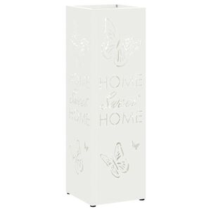 vidaXL Regen paraplu standaard Wit 15,5 x 15,5 x 49 cm Staal