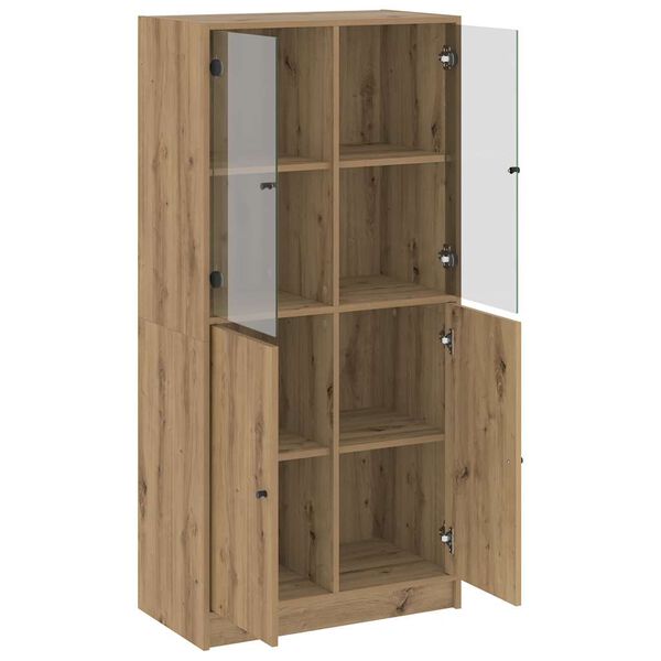 vidaXL Hoge kast met deuren 68x37x142 cm bewerkt hout artisanaal eiken