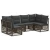vidaXL Tuinbankenset 6 pcs Grijs poly rattan