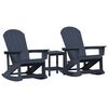 vidaXL Tuin Lounge Set Marineblauw HDPE
