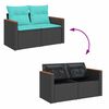 vidaXL 9-delige Loungeset met kussens poly rattan zwart