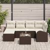 vidaXL Bankstel met kussen met opslag 7 pcs Bruin en wit poly rattan