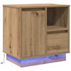 vidaXL Nachtkastje Artisan Eiken 50 x 34,5 x 50 cm. Bewerkt hout
