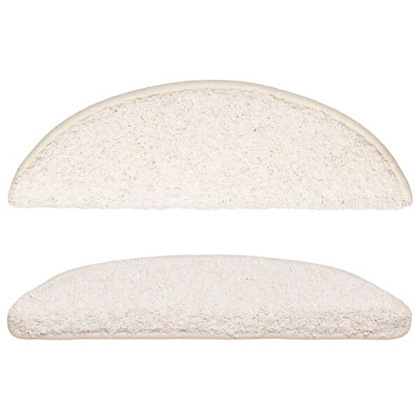 vidaXL Trapmatten 15 st 56x17x3 cm Wit Halfrond