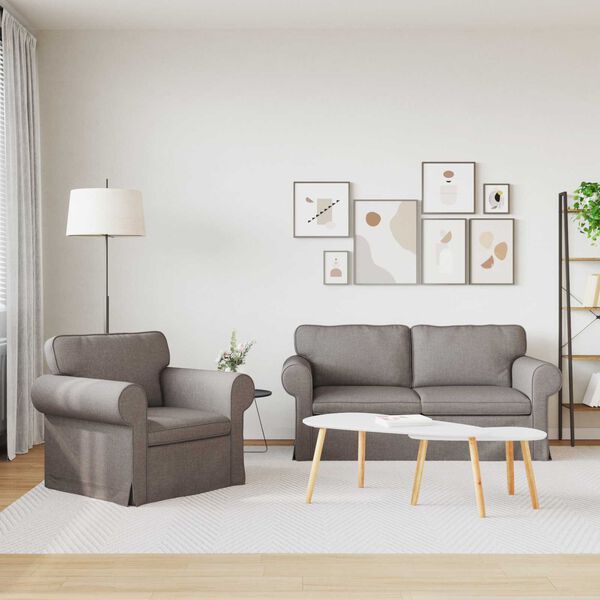 vidaXL Bank 2 pcs Taupe 175 x 82 x 80 cm Stof