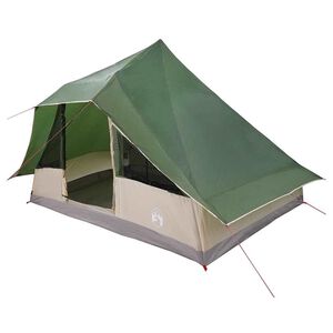 vidaXL Tipi Tent met dak met opslag Groen 364 x 281 x 257 cm taft