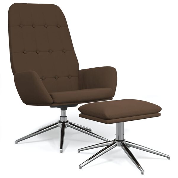 vidaXL Relaxstoel met voetenbank microvezelstof bruin