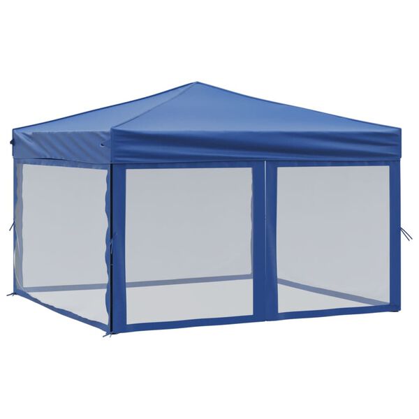 vidaXL Partytent inklapbaar met zijwanden 3x3 m blauw