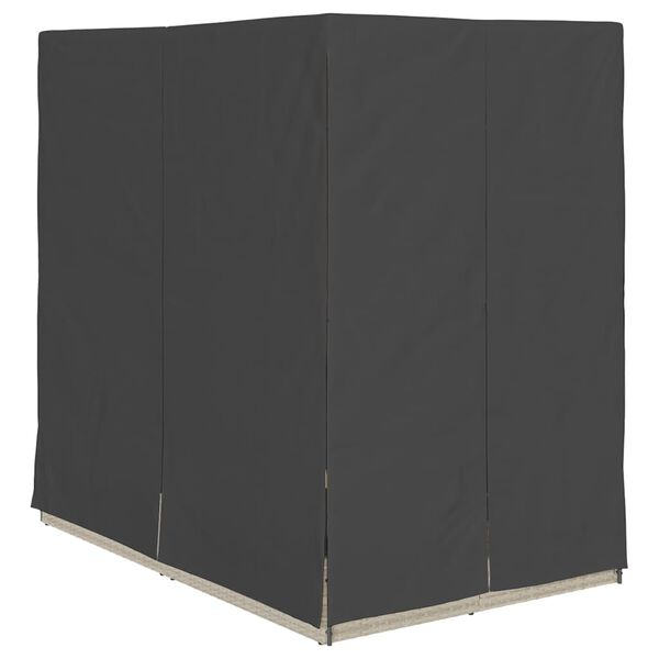 vidaXL Dubbele Zonnebed met Dak Lichtgrijs 205 x 129 x 200 cm PE riet