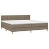 vidaXL Boxspring met matras stof taupe 200x200 cm
