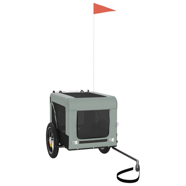 vidaXL Hondenfietstrailer oxfordstof en ijzer grijs en zwart