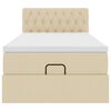 vidaXL Ottoman bed met matras 90x190cm stof cr&egrave;mekleurig