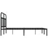 vidaXL Bedframe met hoofdbord metaal zwart 140x200 cm