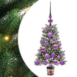 vidaXL Kerstboom met 150 LED met standaard Groen 65 cm PE
