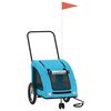 vidaXL Hondenfietstrailer oxford stof en ijzer blauw