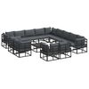 vidaXL Tuinbankenset 14 st Zwart Aluminium