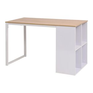 vidaXL Schrijftafel 120x60x75 cm eikenkleur en wit