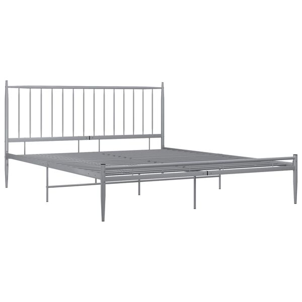 vidaXL Bedframe metaal grijs 200x200 cm