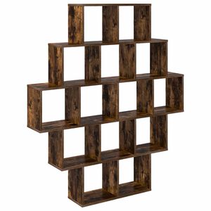 vidaXL Wandplank Gerookt eiken 120 x 20 x 136 cm Bewerkt hout