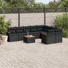 vidaXL 10-delige Loungeset met kussens poly rattan zwart