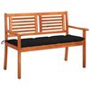 vidaXL Tuinbank 2-zits met kussen 120 cm massief eucalyptushout