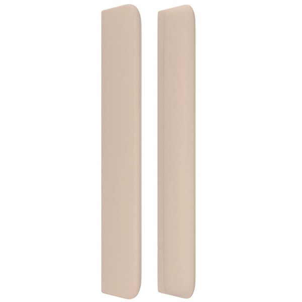 vidaXL Hoofdbord met randen 163x16x118/128cm kunstleer cappuccinokleur