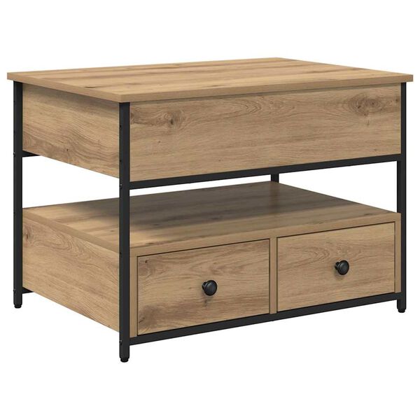 vidaXL Salontafel Artisan Eiken 70 x 50 x 54,5 cm Bewerkt hout