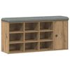 vidaXL Schoenenbank 102x32x50 cm bewerkt hout artisanaal eikenkleur