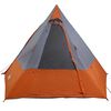 vidaXL Camping Tent met dak Grijs en Oranje 482 x 360 x 227 cm taft