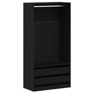 vidaXL Kledingkast Zwart Eiken 100 x 50 x 200 cm Bewerkt hout